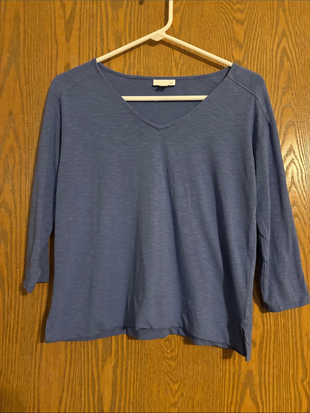 J. Jill Blue V-Neck Women's Top - Lightweight Everyday 3/4 sleeve Size XSP